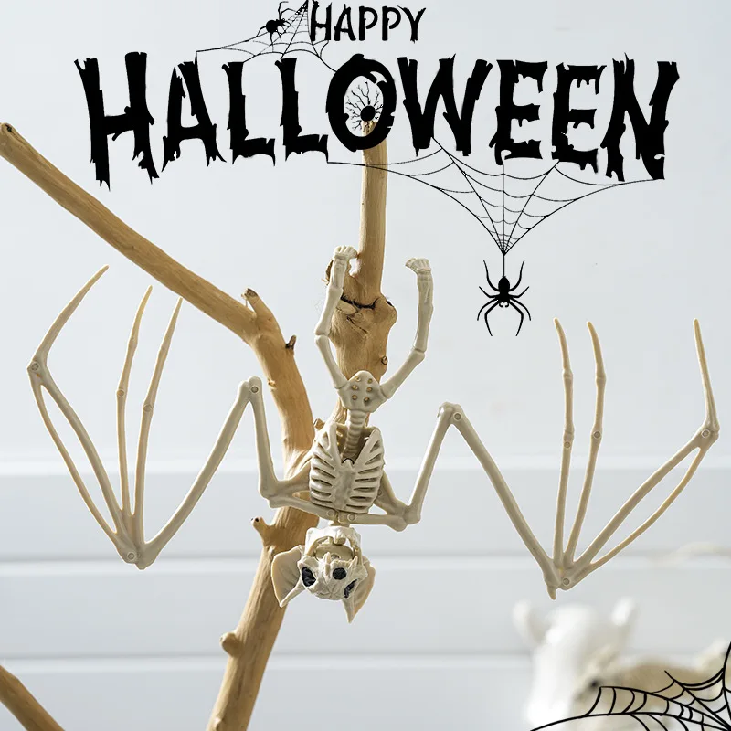 Halloween Animal Skeletons,Bat Spider Scorpion Fish Skeleton Model Creepy Skull Skeleton Family Halloween Atmosphere Decoration view 4
