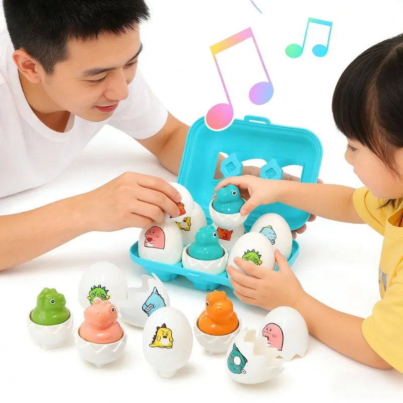 

Детская игрушка-яйцо динозавра Монтессори, игрушка для раннего образования, соответствующая и классификация формы, игра, звук, взаимодействие родителей и детей