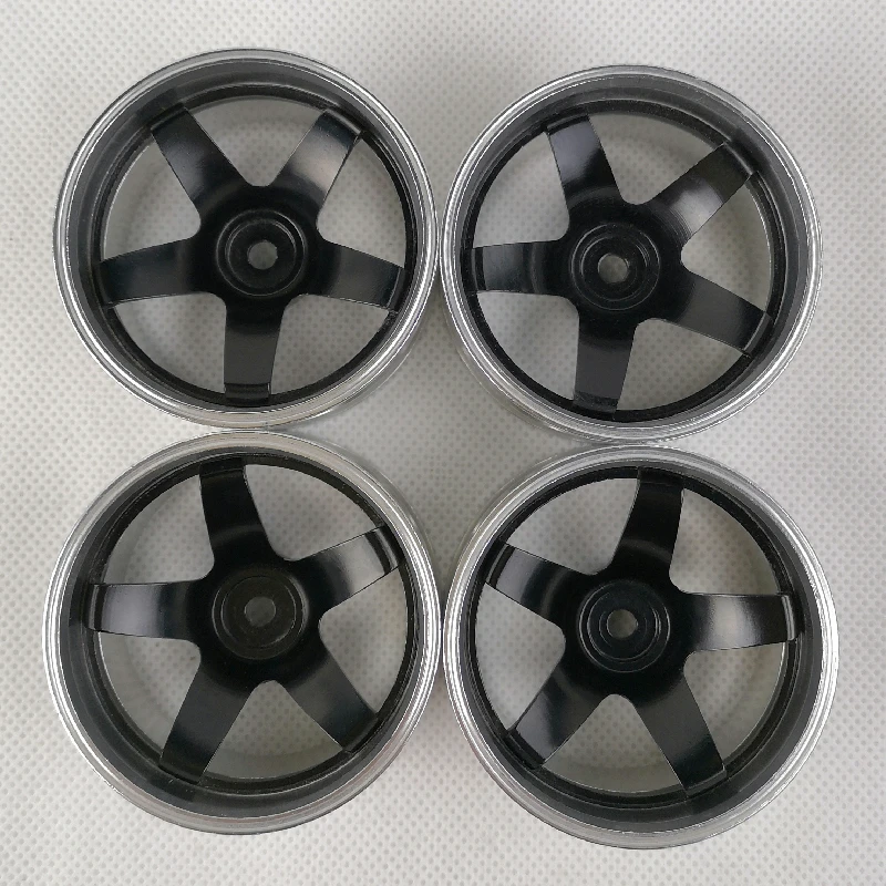 6/9/12mm Offset 4pcs CNC Machined Aluminum Wheels Rims 1/10 Scale RC Car On-road Drift Touring Model Hobby