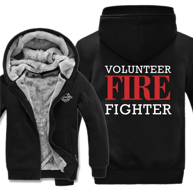 Firefighter Volunteer Fire Rescue Hoodies Men Cool Fashion Thicken Printed  Volunteer Firefighter Sweatshirts Pullover