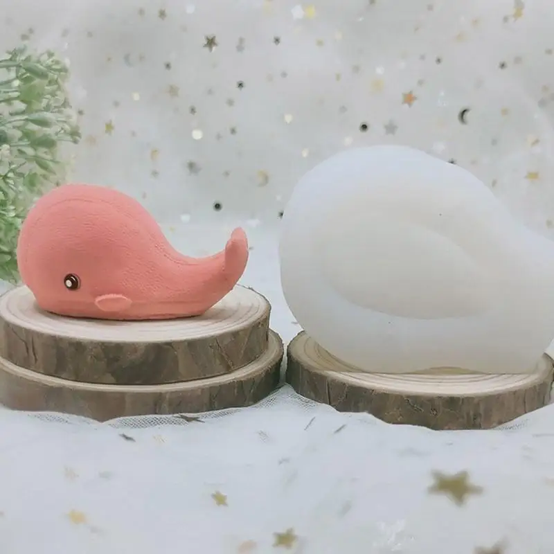 Molde pastel silicona en forma ballena creativo animal animal molde velas fáciles reposterio para hornear