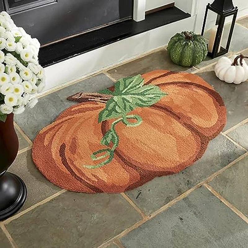 

1 PCS Thanksgiving Pumpkin Rug Cute Fall Doormats For Indoor Outdoor Entrance Home