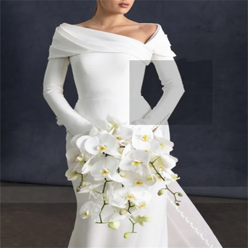 Long Sleeves 2025 Korean Wedding Dress for Bride Elegant  Wedding Dress Mermaid Style Long White dresses  한국웨딩드레스 Customized  ﻿