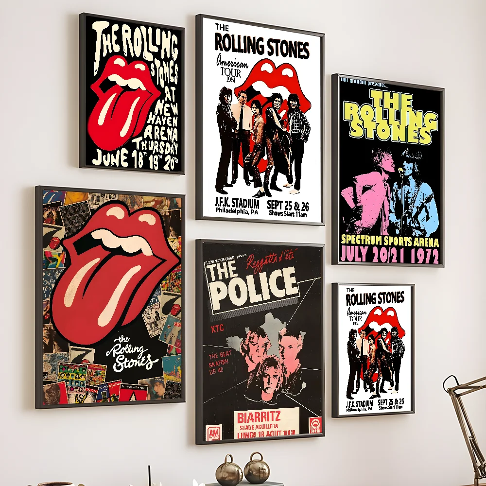 British Rock Band The R-Rolling S-Stones Poster Home Living Room Wall Room Bed Bedroom Home Decoration