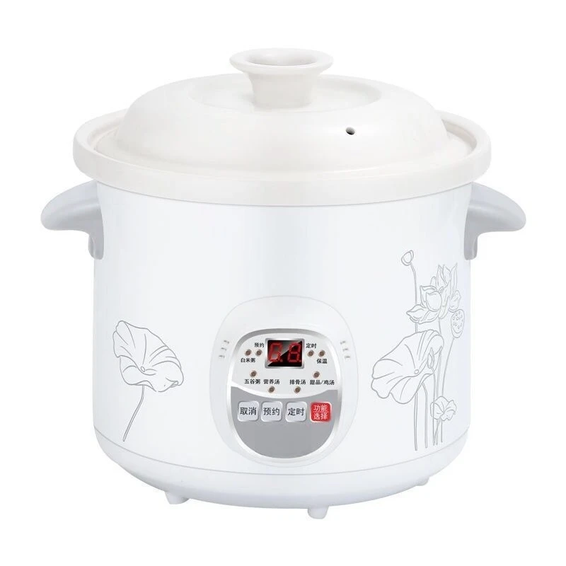 Large Capacity Electric Purple Clay Slow Cooker, Multi-function Household Stew Pot, Smart Electric Casserole for Soup Stew