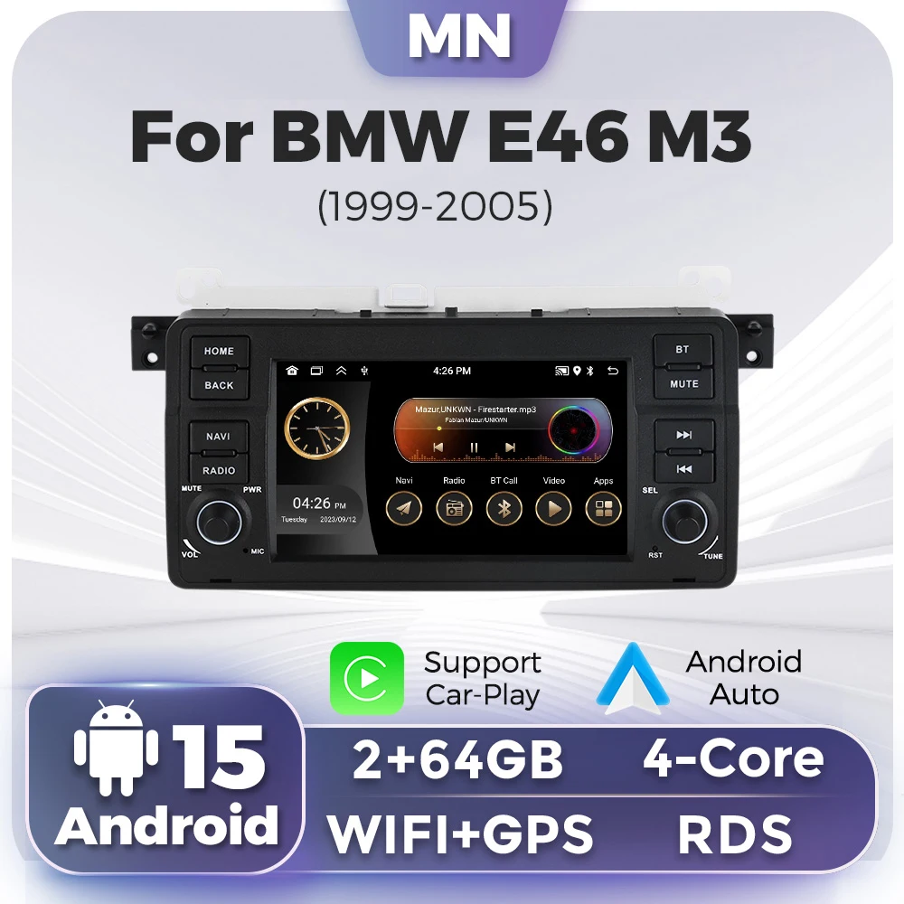 7 "Carplay Android Auto Autoradio für BMW E46 M3///Multimedia FM GPS Autoradio WiFi intelligente Systeme Stereo
