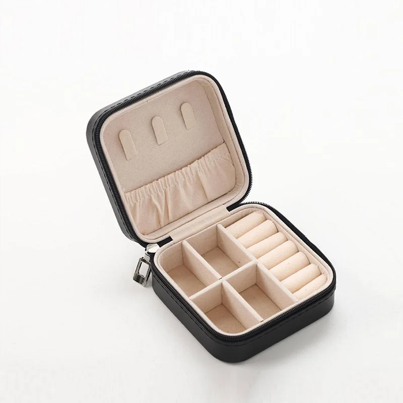 Mini Jewelry Storage Box Portable Home Travel Earrings Necklace Storage Case for Women Ring Organizer PU Leather Display Case