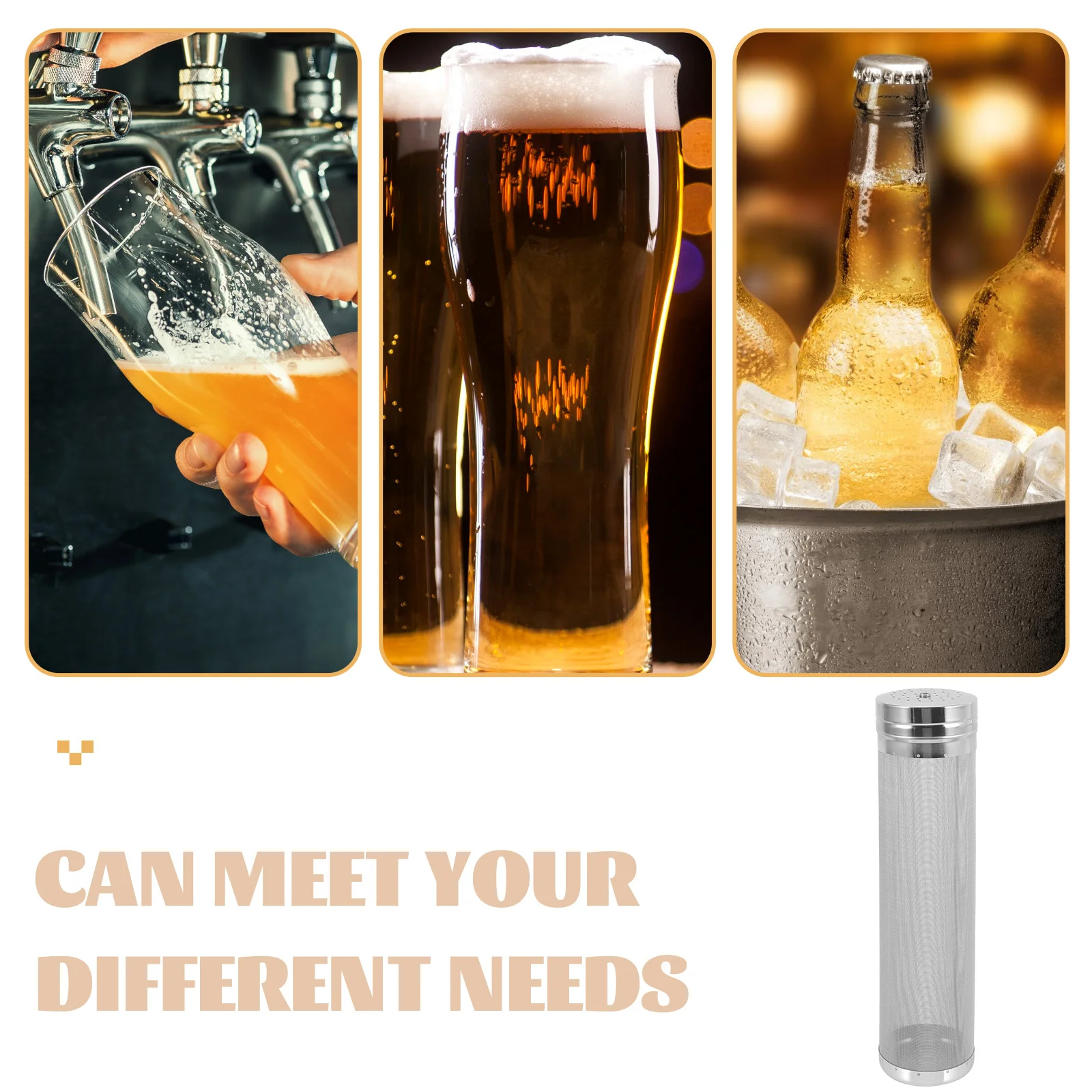 

Stainless Steel Hop Filter Tube Beer Filter Container Portable Filtering Tool for Home Brewing and Wine Making