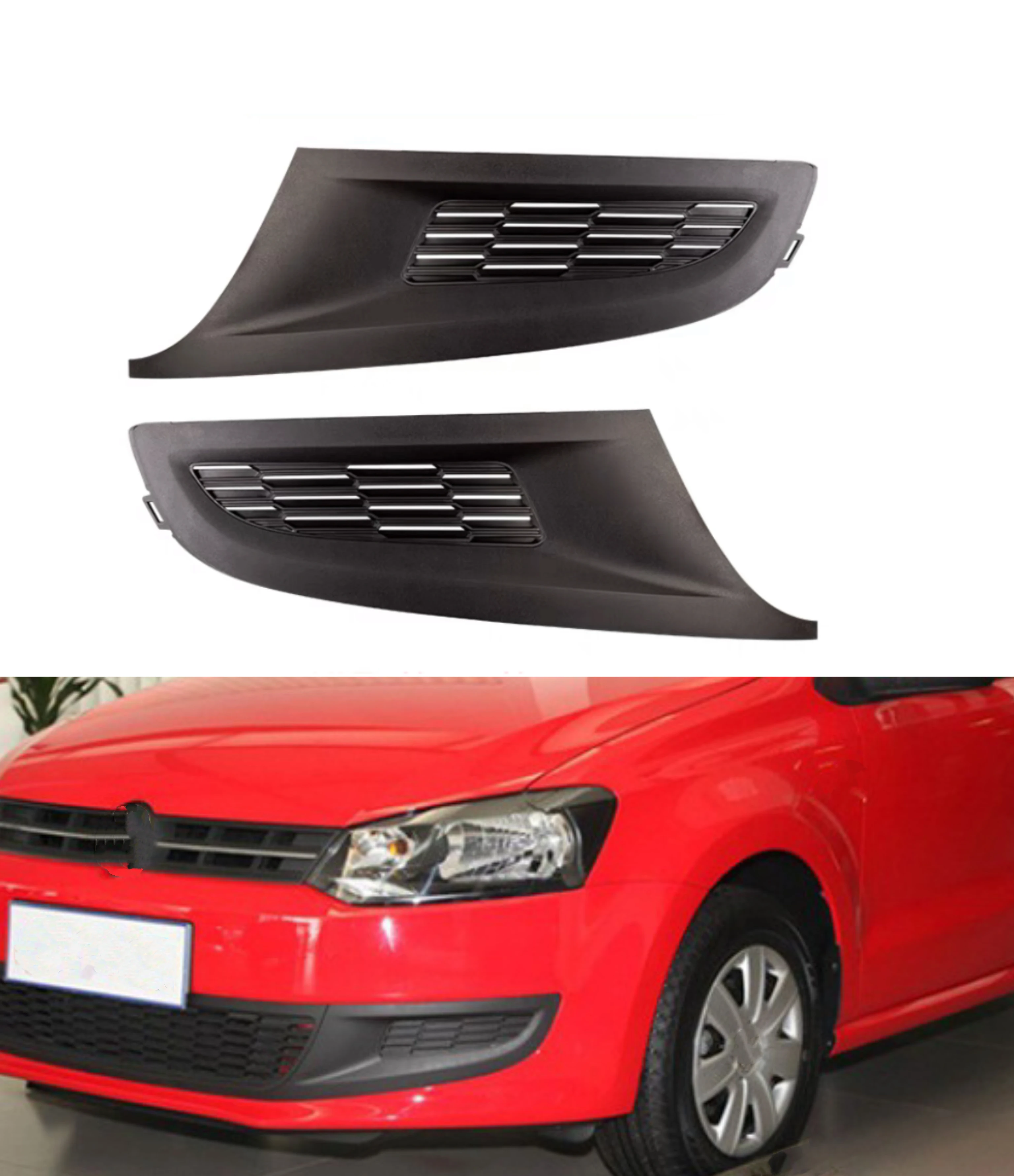 Car Fog Lights Grill Capa Bumper Grelha Inferior para Volkswagen Para Polo 2009 2010 2011 2012 2013 2014 2015