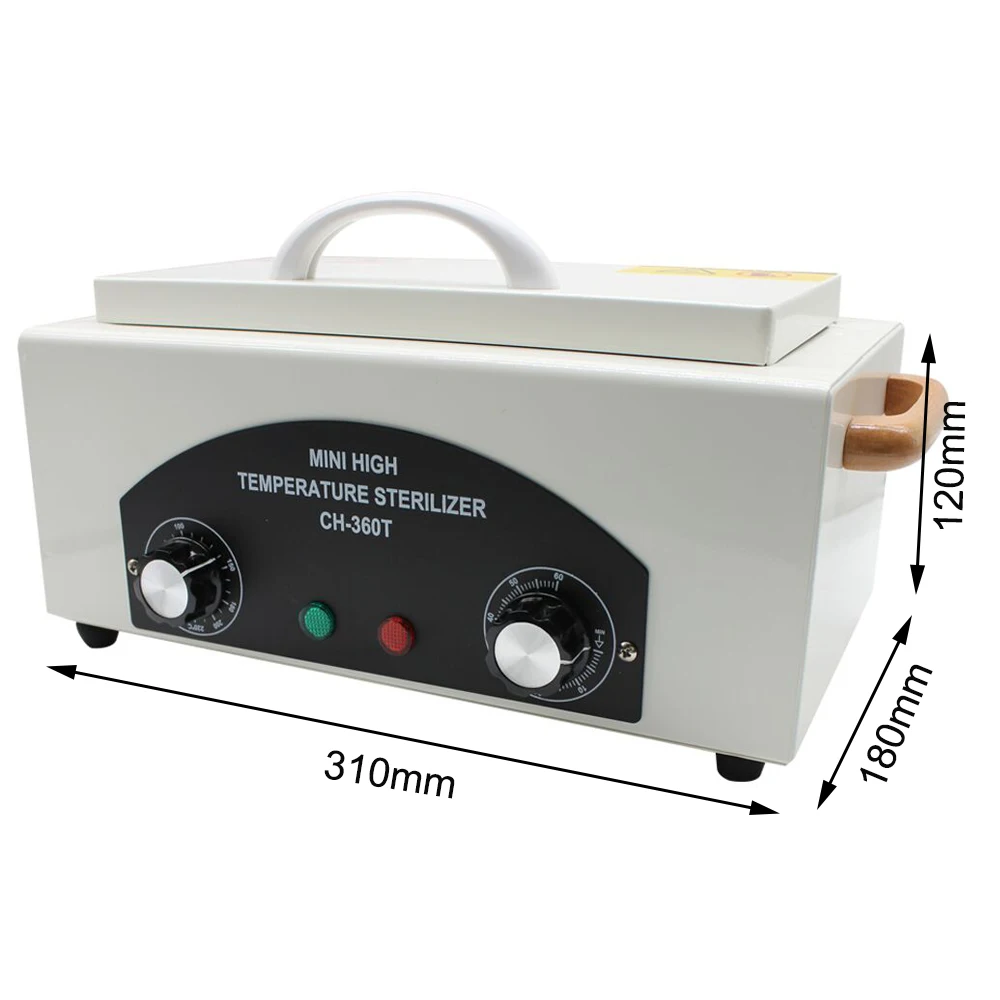 Hot Air Sterilizer 300W Dry Heat Disinfection Foot Care Tattoo Nail Studio Sterilizer Cabinet Autoclave with Timer