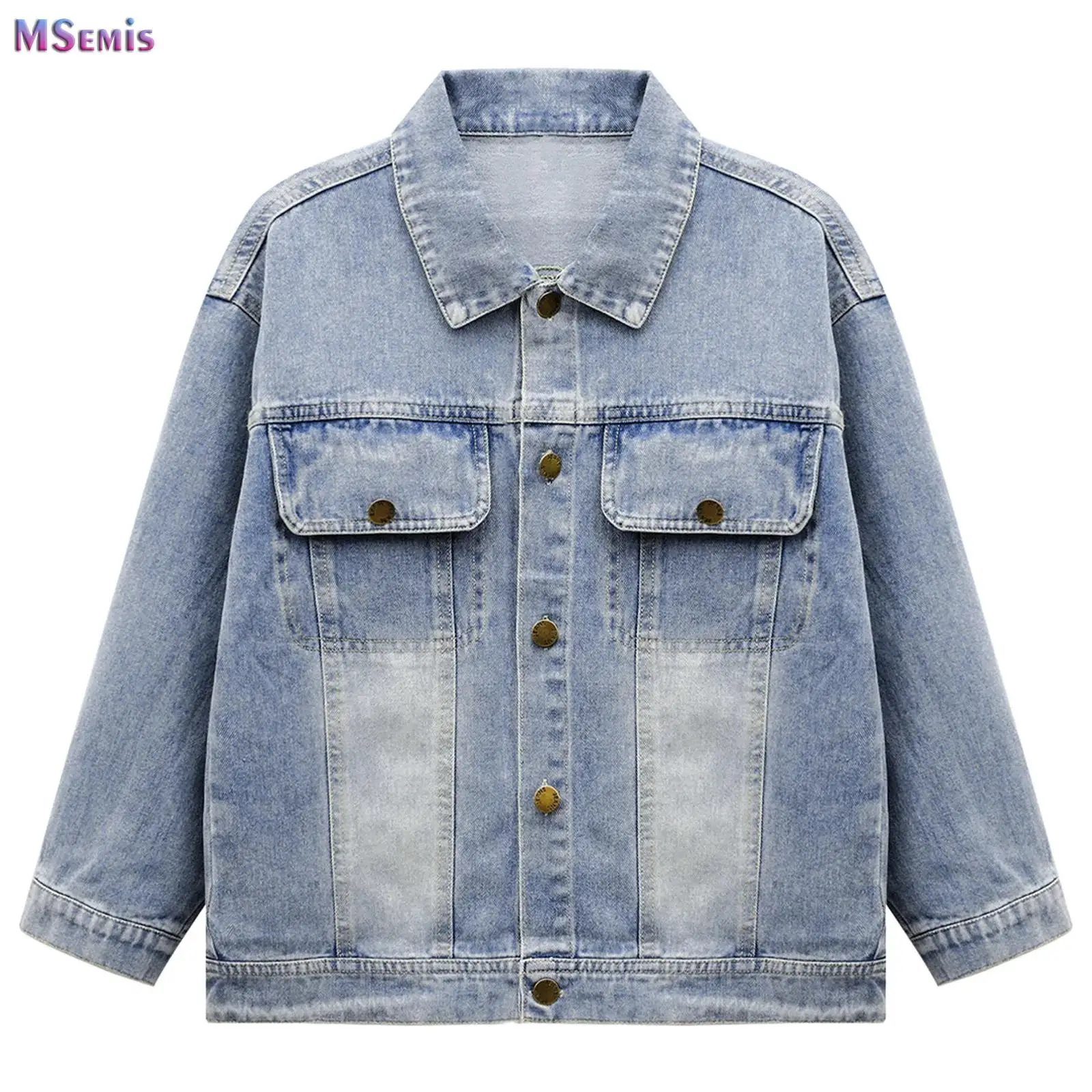 

Boys Girls Denim Jacket Fashion Kids Jean Coat For Girls Cool Letter Embroidery Design Princess Outerwear Children's Clothing