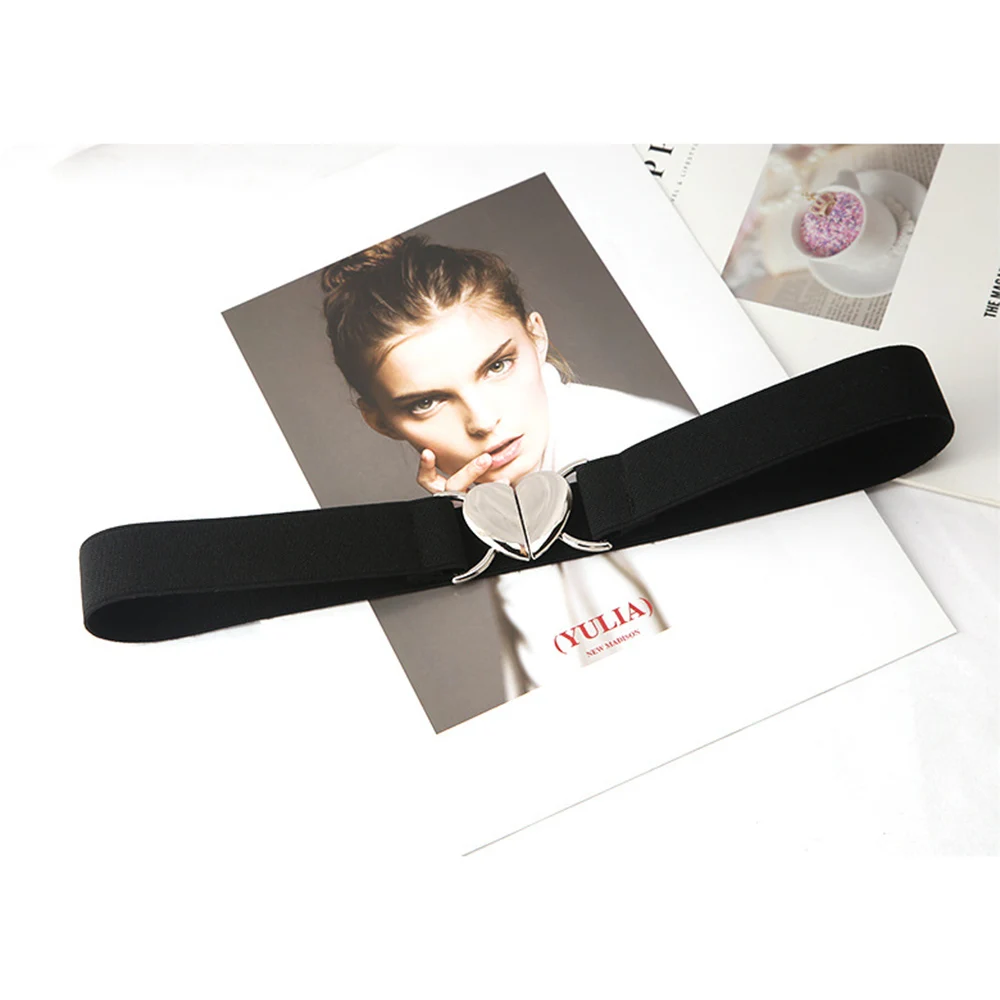 حزام الخصر المرن بإبزيم معدني حزام Cummerbund حزام مرن للإناث أزياء الحفلات والملابس النسائية