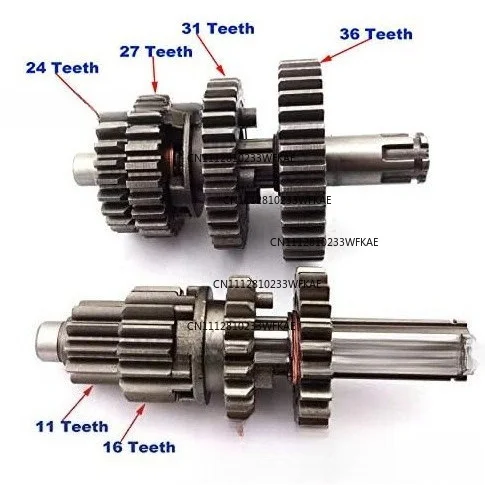 Off-road motorcycle accessories YX110 125 ZB-132 engine 70 90 110cc main and auxiliary shaft 4 gear full set
