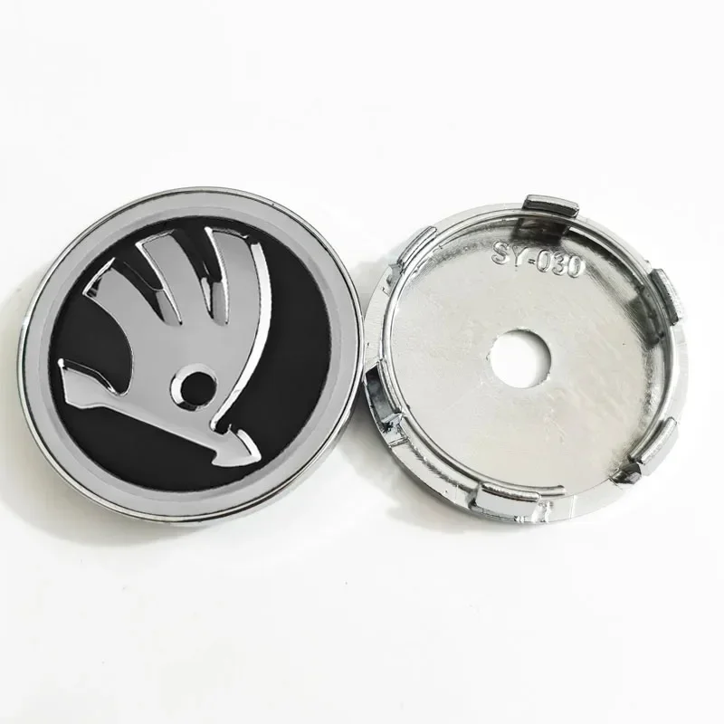 60MM Car Accessories 4-point Round Metal Wheel Hub Center Caps For Skoda Use