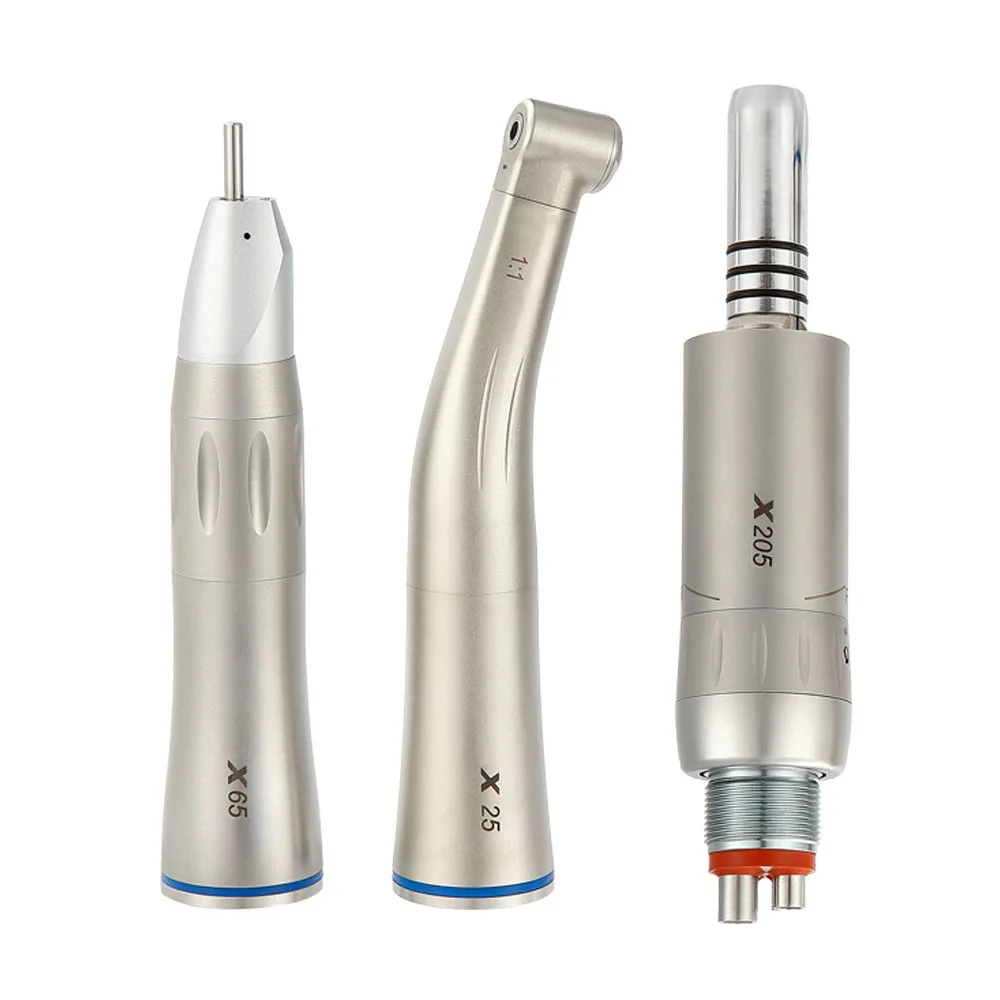 

Dental Contra Angle Low Speed Air Turbine Handpiece 1:1 Fiber Optic Straight Contra Angle X65/X25/X205