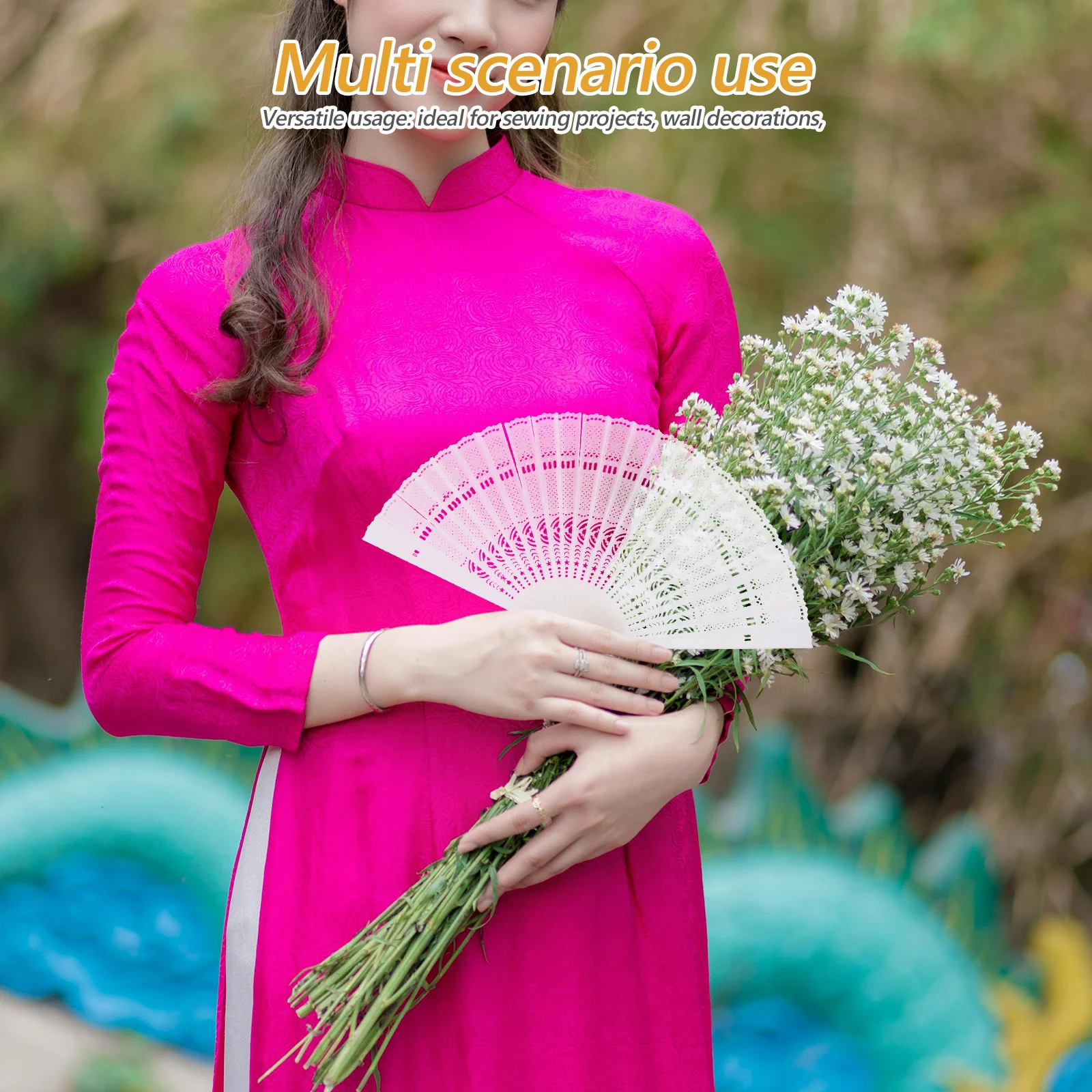 

Folding Fan Frame Diy Foldable Handheld Plastic Materials Creative Projects Wall Decor Display Stands Hanging Accessories