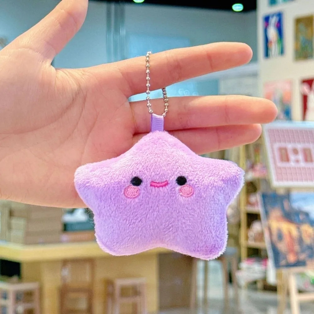 

Colorful Cute Stars Fluffy Bag Pendant Charms Fashion Jewelry Soft Toy Car Key Rings Backpack Accessories