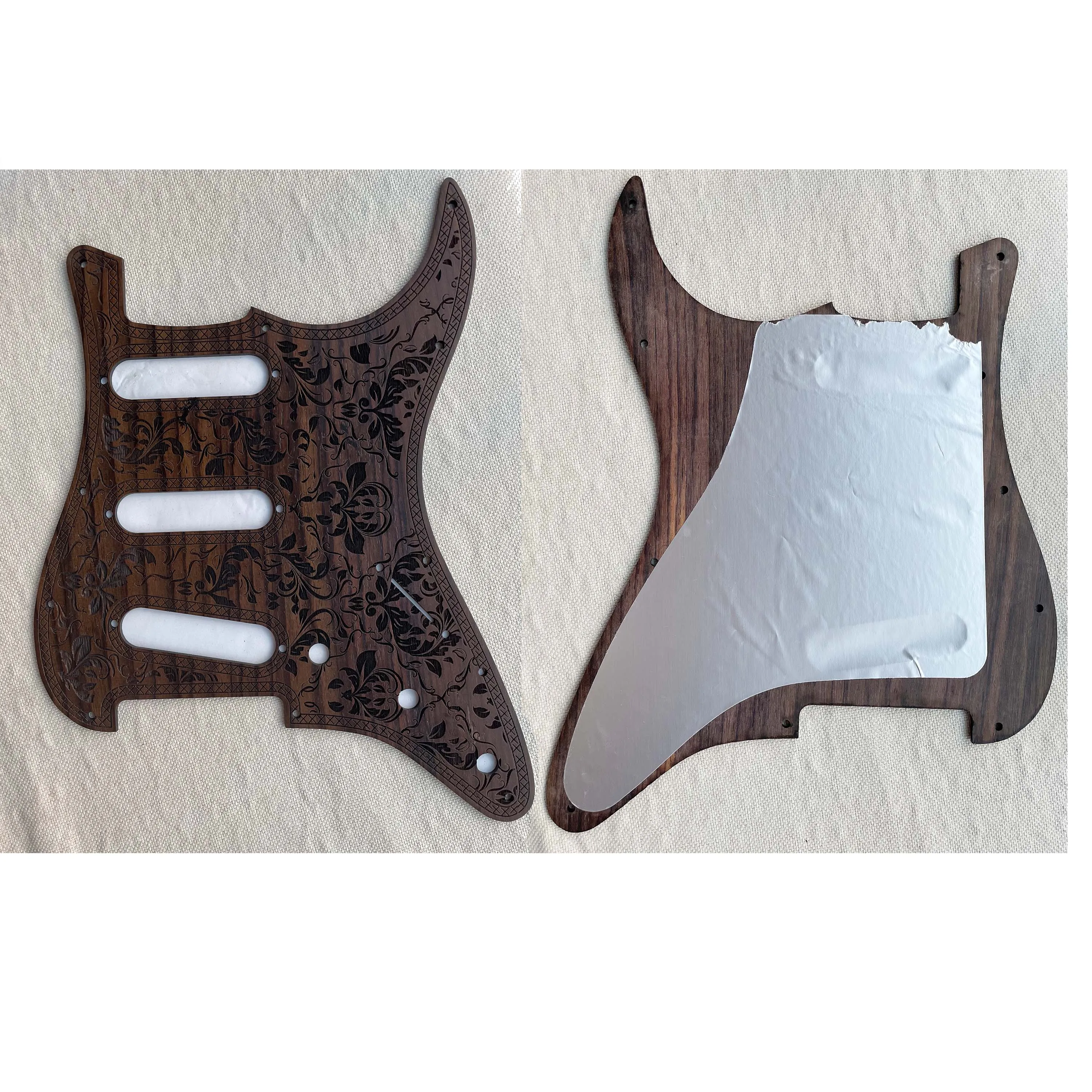 

Hand Carved Pattern Solid Rosewood Electric Guitar Pickguard SSS Guitar Plate Scratch Pick Guard Guitar Accessories