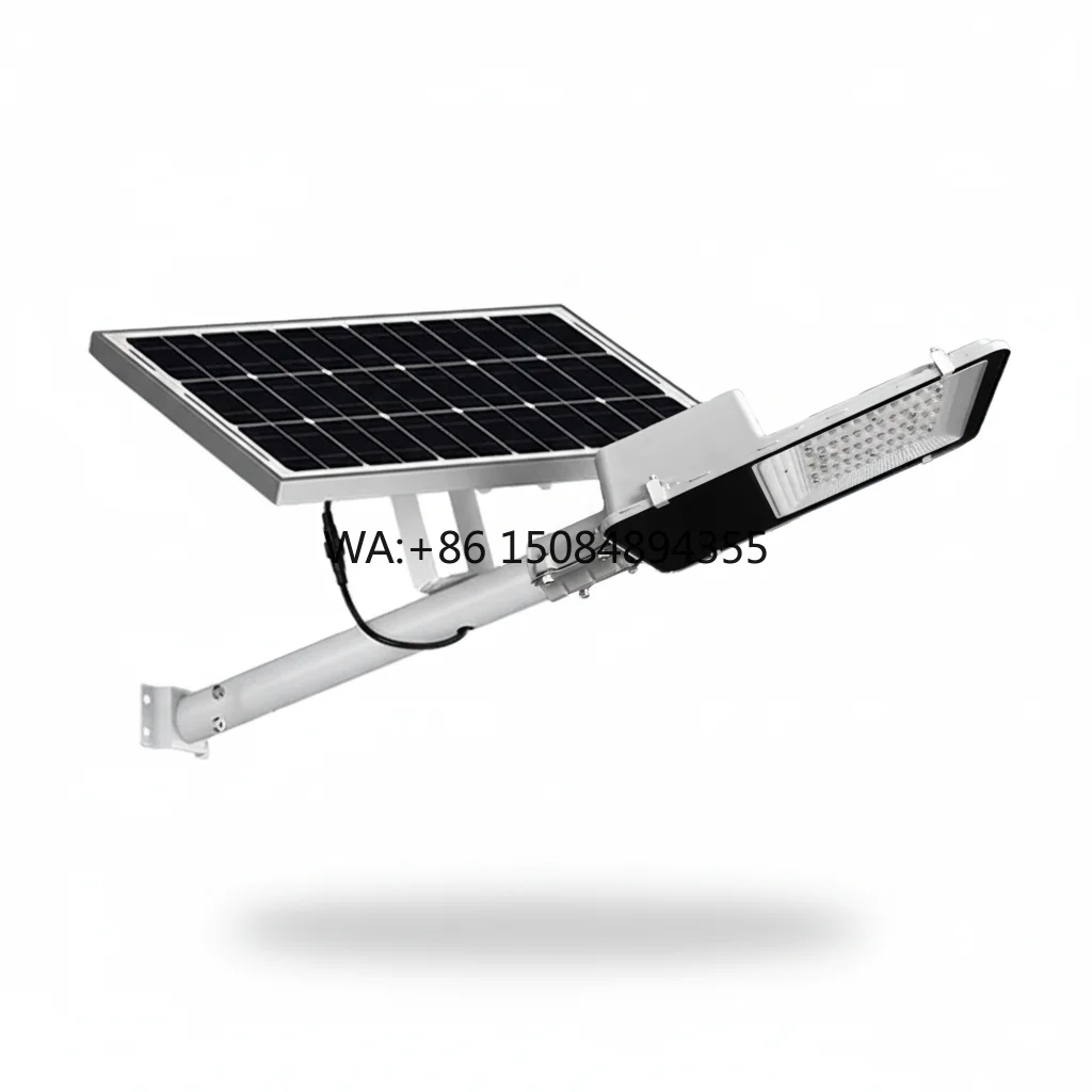 Intelligent Control High Bright 4100K Neutral White LED IP65 Split Solar Street Light 3-Year Warranty Aluminum Alloy High CRI 70