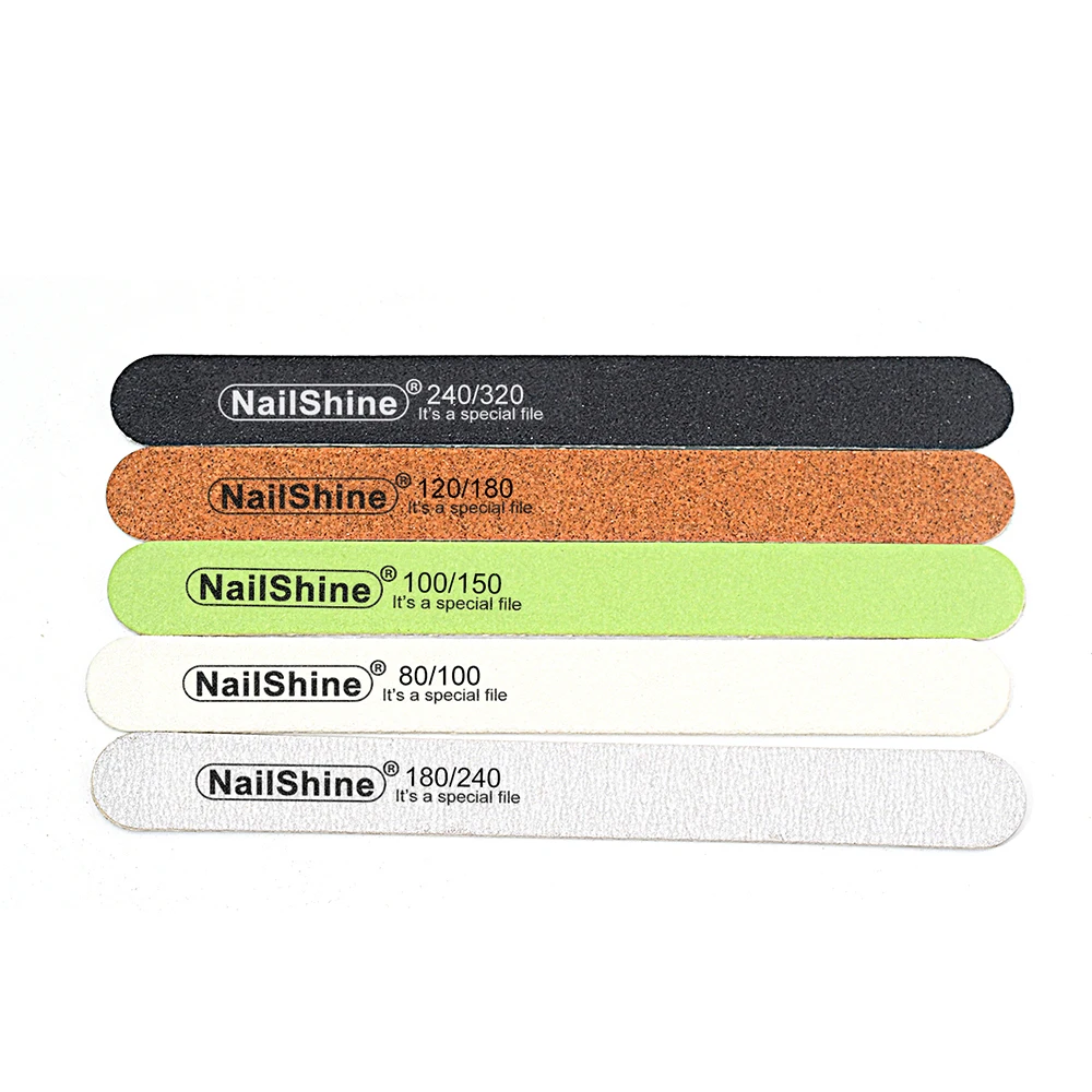 5 Pcs/Lot Professional Wood Nail File Reuse Half Moon Nails File Grit 80/100/120/150/180/240/320 For Carentry/Salon/Personal/DIY