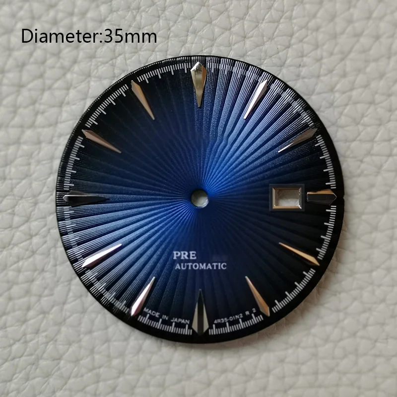 35Mm Blauwe Cocktail Tijd Nh35 Dial S Logo Voor Automatische Beweging Mechanische Modificeren Diy Horloge Gezichten Reparatie Onderdelen