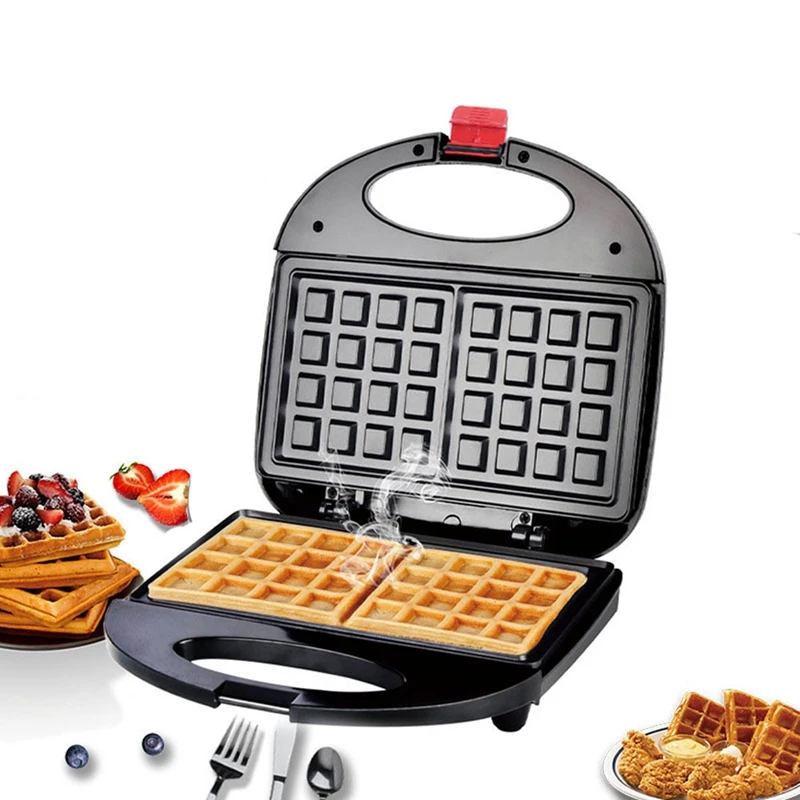 Press Waffles Grill With Non-Stick Board, Double-Sided Heating, Indicator Light High Guality Black EU Plug