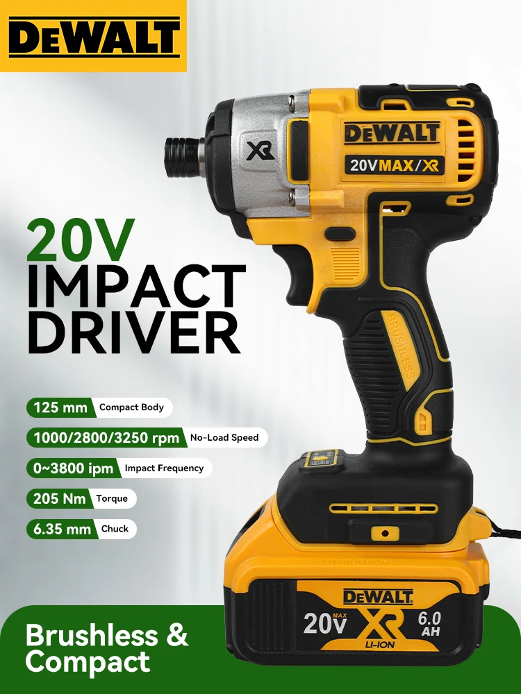 

Ударный шуруповерт DEWALT DCF887 20В, 3 скорости, 0-3800 уд/мин, быстросменный патрон, для строительных работ и домашнего ремонта