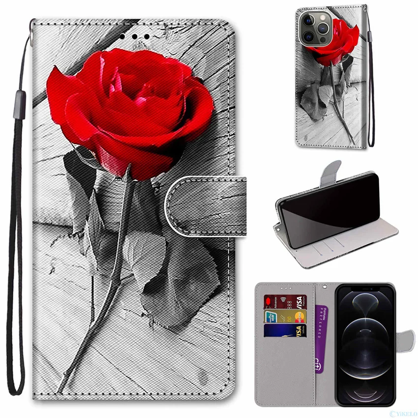 Book Painted Capa For Xiaomi Redmi Note 10 9 Pro 9A 9C 7 Mi 11i Poco X3 NFC M3 F3 Kids Flip Wallet Animal Flower Phone Case 2023