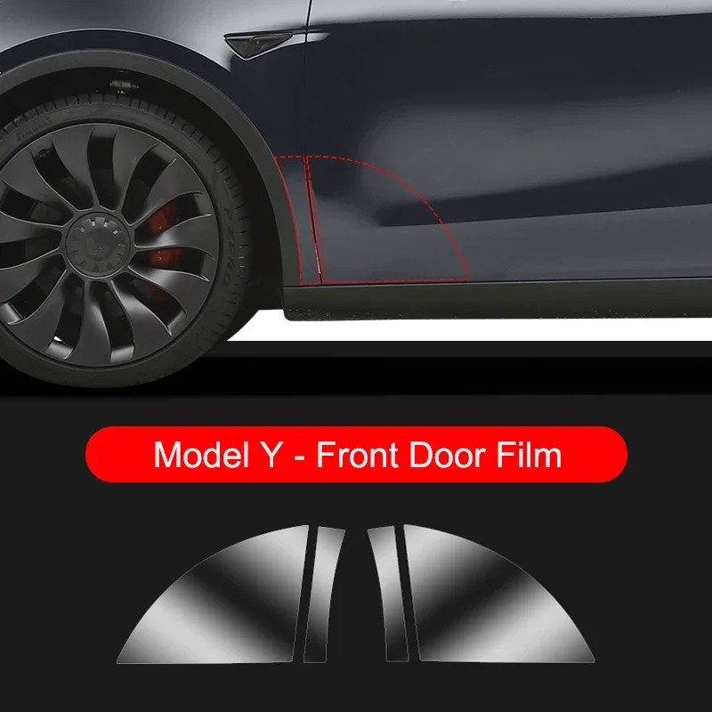 Car Front Door Rear Door Extended Protective Film For Tesla Model3/Y 2017-2023 Invisible Car Clothing PPF Lamp Protective Film