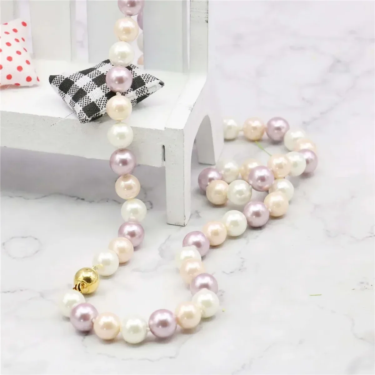 New! 8mm Multi-Color South Sea Shell Pearl Necklace 18\