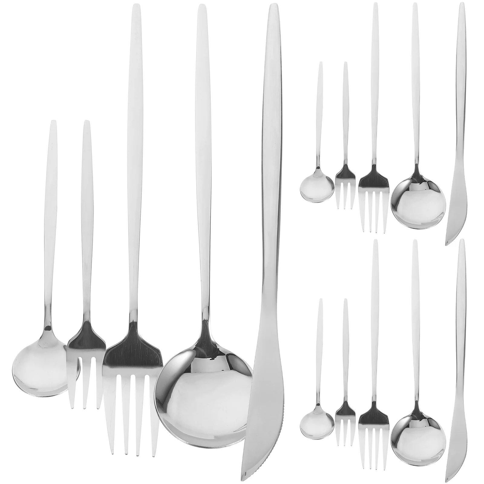 

Black Silverware Fork and Spoon 30-piece Box Set Eating Utensils Stainless Steel Cutlery Dinnerware Kit White Travel