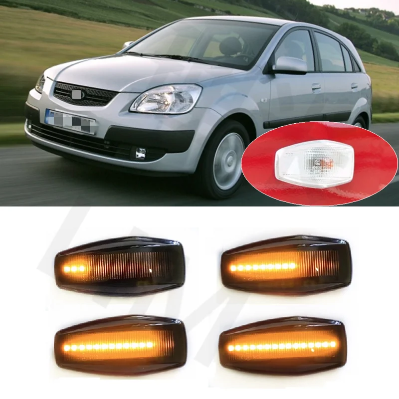 for Kia Rio 2 MK2 MKII JB 2005 2006 2007 2008 2009 2010 2011 Sequential LED Indicator Side Marker Turn Signal Light