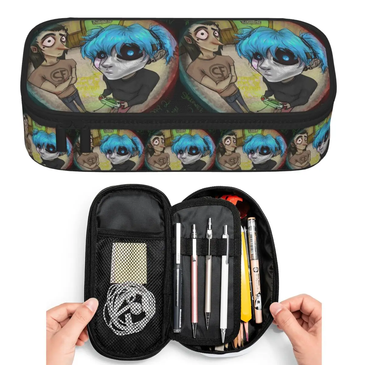 Game Sally Face Terror Adventure Pencil Cases for Students Pen Box Pencil Bag Big Capacity Pencil Pouch Pen Holder