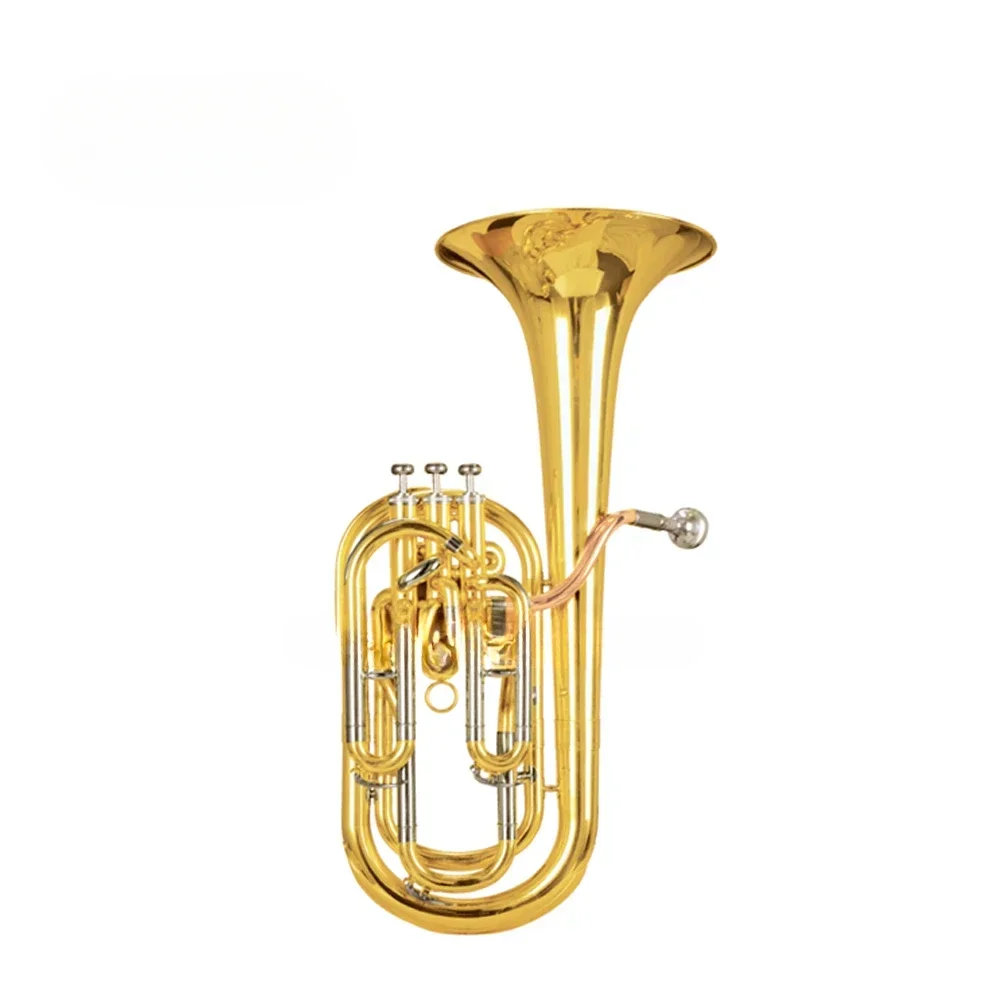 

Bb Key Stainless Steel Piston Yellow Brass Jinbao Baritone (BR1240G)