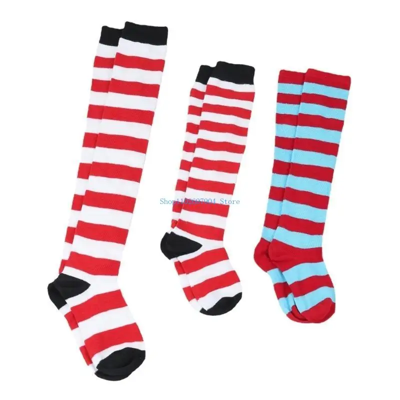 

N7YF All-matching Striped Stockings for Women Christmas Knitted Socks Knee High Socks