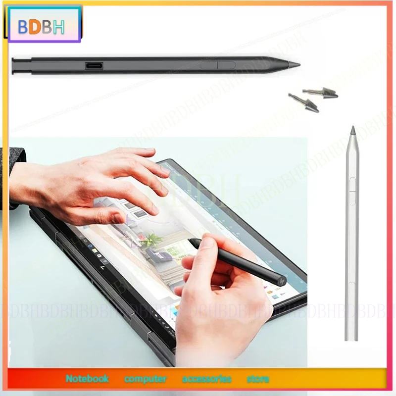 NEW 4096 Stylus Pen For HP ENVY Pavilion Spectre X360 Elitebook Tablet Pen Rechargeable Metal Magnetic Active Stylus MPP 2.0 USB