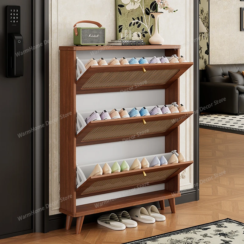 

Korea Dustproof Shoe Cabinet Modern Minimalist Narrow Living Room Shoe Cabinets Storage Wooden Szafka Na Buty Furniture Home