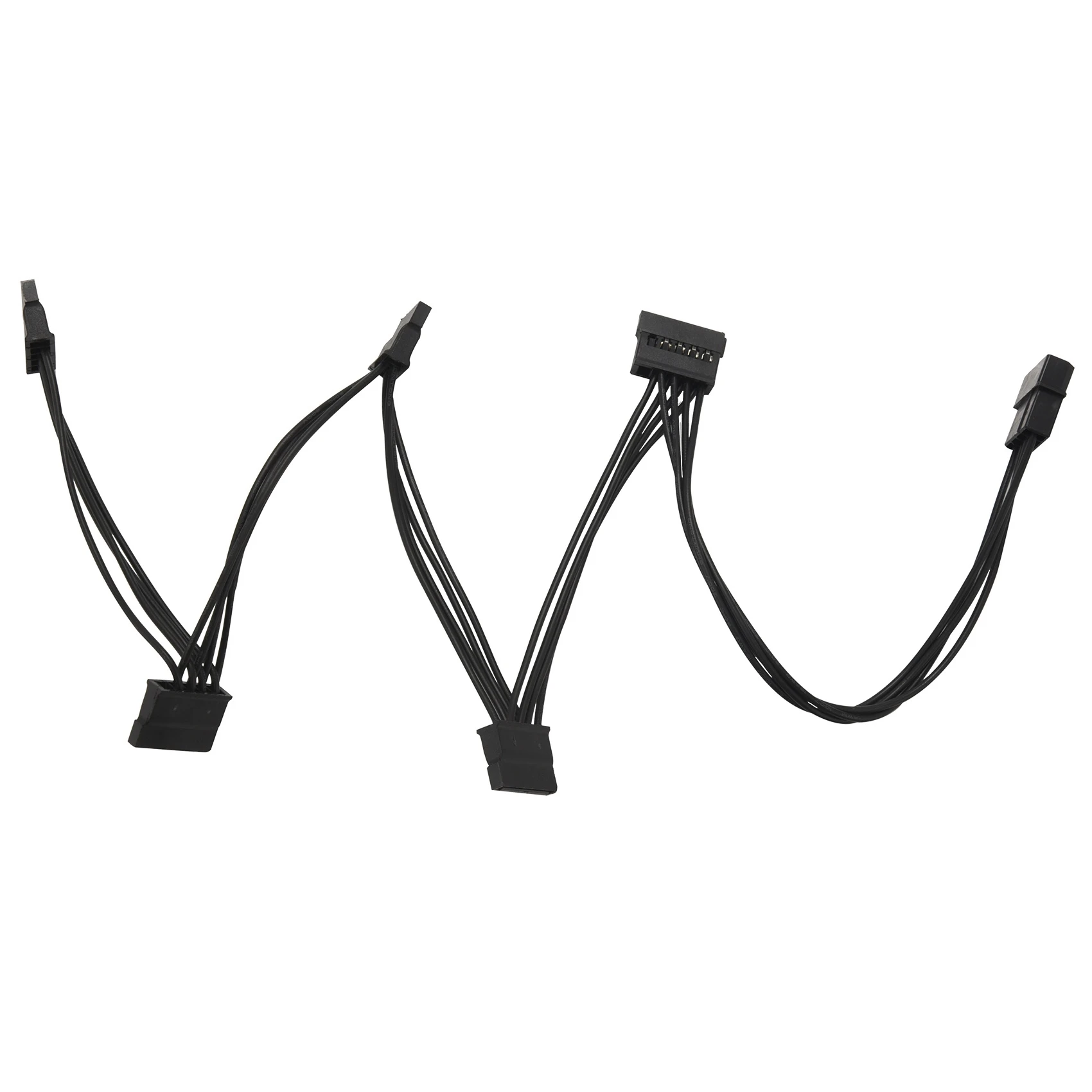 BAAZ HOT~4Pin IDE 1 to 5 SATA 15Pin Hard Drive Power Supply Splitter Cable for DIY Hard Disk PC Sever 18AWG Power