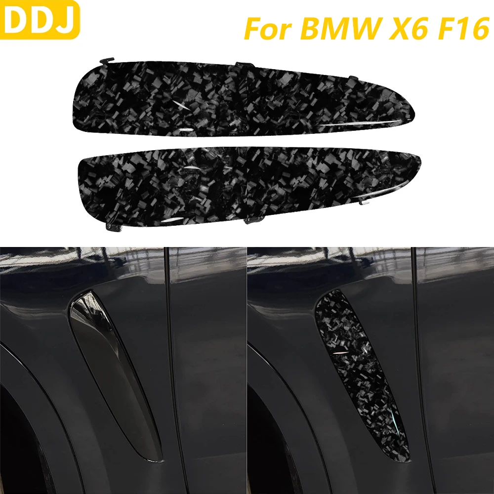 For BMW X6 F16 2013-2019 Car Accessories Replacement Parts Forged Carbon Fiber Side Fender Spoiler Air Intake Cover Modification