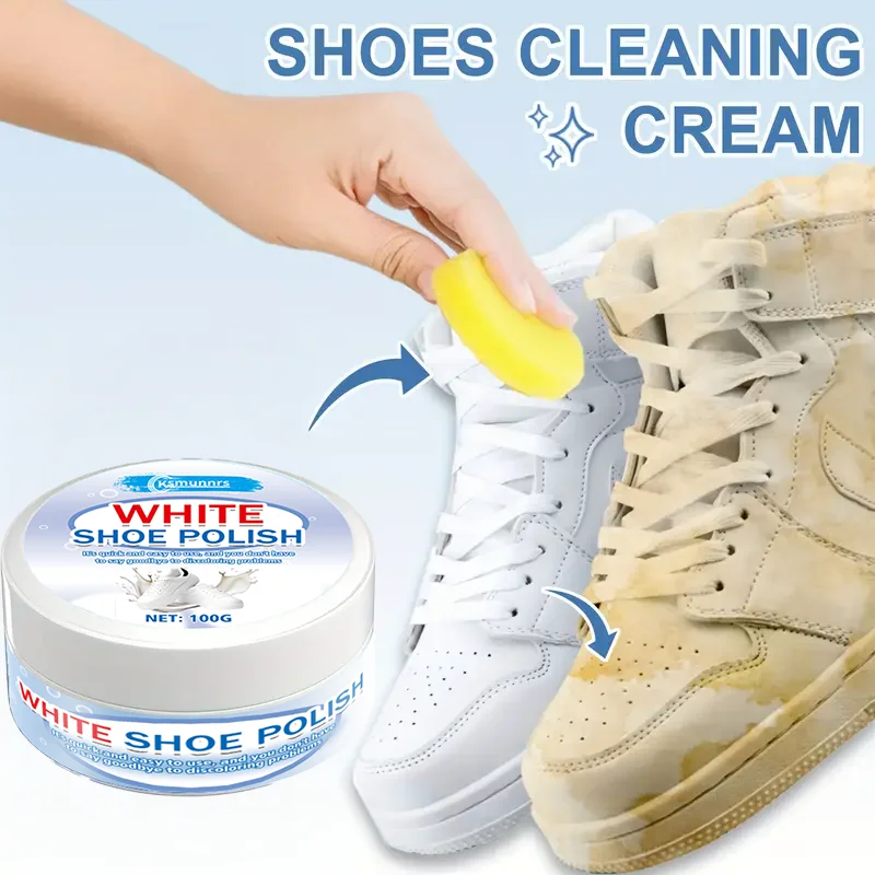 

Многоцелевое средство для чистки обуви Ksmunnrs, 100 г: быстрая салфетка для белых кроссовок, не ополаскивается, восстанавливает чистяжность – использование дома/круиза/лодки