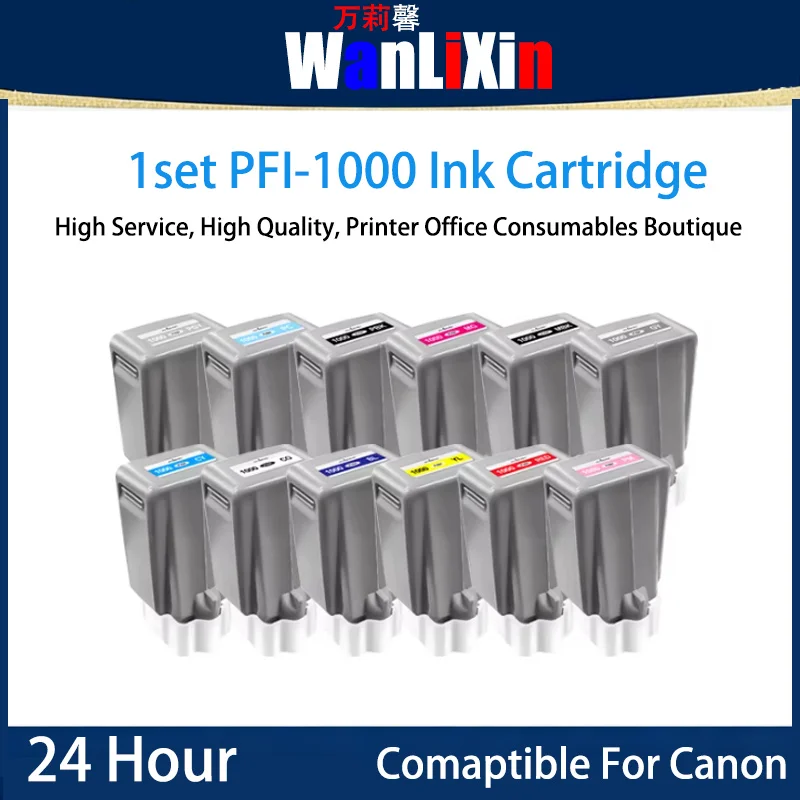 

1 set 12color PFI-1000 Ink Cartridge Compatible For Canon PRO1000 Printer