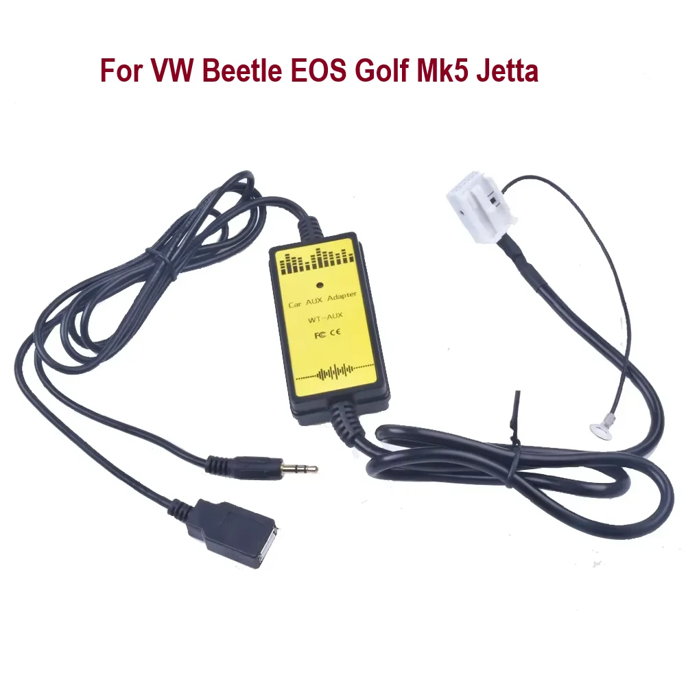 Car USB Adapter MP3 Audio Interface SD AUX USB CD Changer For VW Beetle EOS Golf Mk5 Jetta V 5