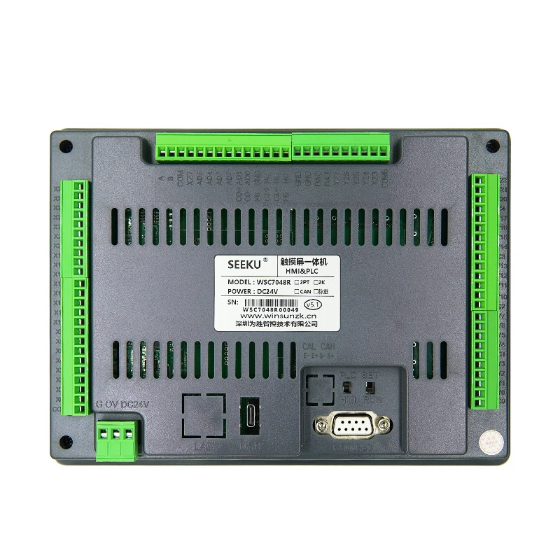 

WSC7048 Touch screen PLC all-in-one PID analog PT100 K temperature acquisition CAN weighing pulse counting 7 inch