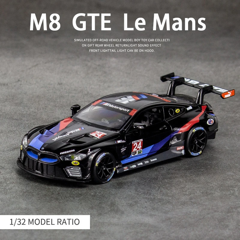 1:32 M8 GTE M4 M6 IM Le Mans Đua Xe Diecast Kim Loại Mô Hình Xe Ô Tô Đồ Chơi Mô Hình Âm Thanh & Kéo Nhẹ lưng Bộ Sưu Tập Bé Trai Tặng