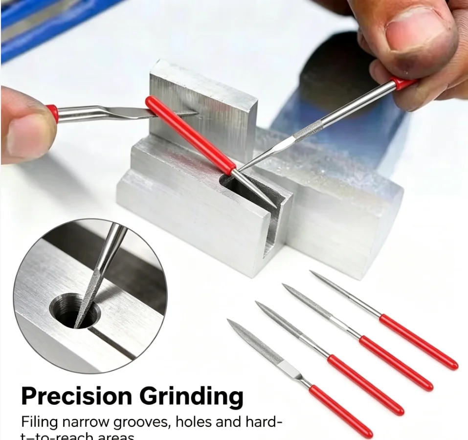 10Pcs Diamond Needle File Set 3x140mm Mini Needle File Kit For Stone Glass Metal Carving Craft Hand Tools Needle File Set
