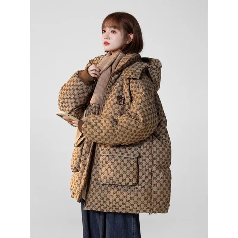 

Maillard Cotton Jacket, Thickened and Warm, Luxurious and Loose Fitting Bread Jacket, Oversized Work Jacket, Women Winter Style