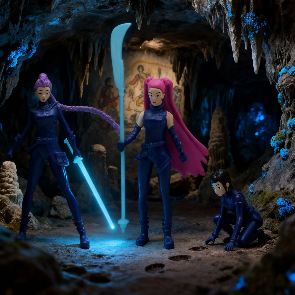 5-Piece Anime Action Figure Set with Fantasy Characters, Raven & Tiger - Decorative Collectible Statues for Display