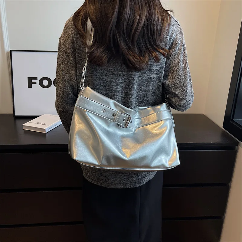 Shoulder Bag 2023 New Large Capacity Bags for Women Mori Girl PU Leather Texture Crossbody Bag Trend All-match Simple Handbag