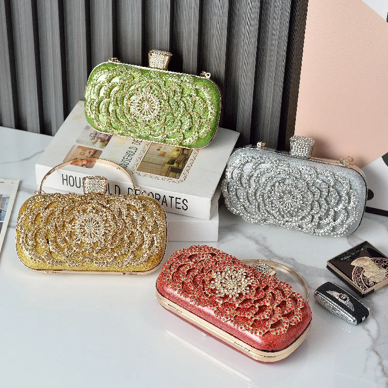 

Dinner Ladies Dinner Bag Versatile Diamond-encrusted Banquet Clutch Dress Handbag Women's Niche Designer Geometric Shoulder Bag
