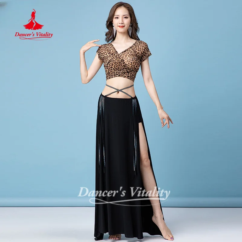 Belly Dancer Costume for Women Senior Printed Mesh Top Oriental Dance Training Clothing Beginner's Dancing Practice Clothes Tops